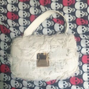 Elegant White Textured Women's Bag